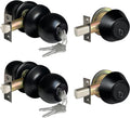 Keyed Alike Entry Door Knobs and Deadbolts Combo Set - Matte Black