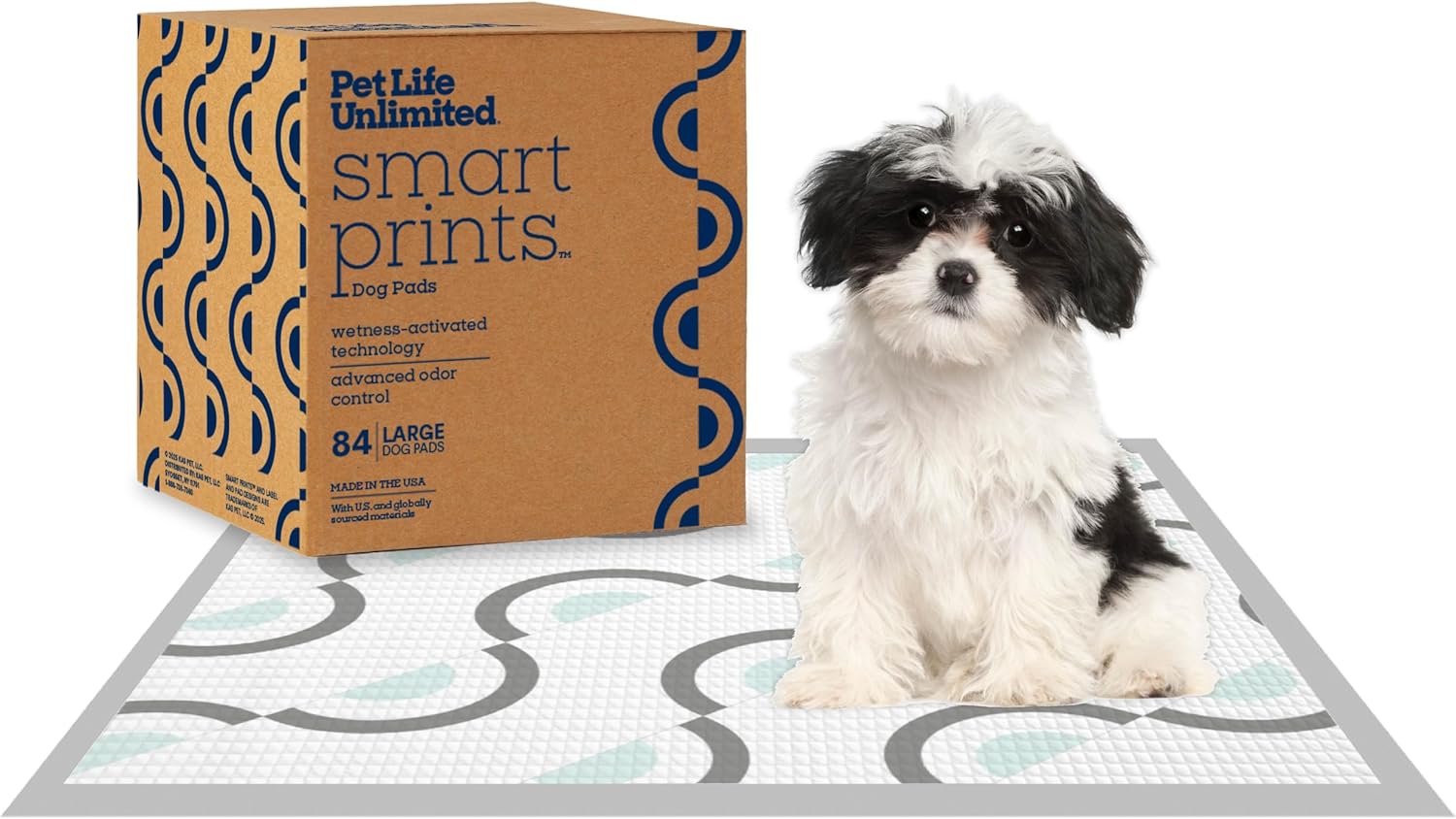 Smart Prints Large Puppy Pads with Odor Control and Style