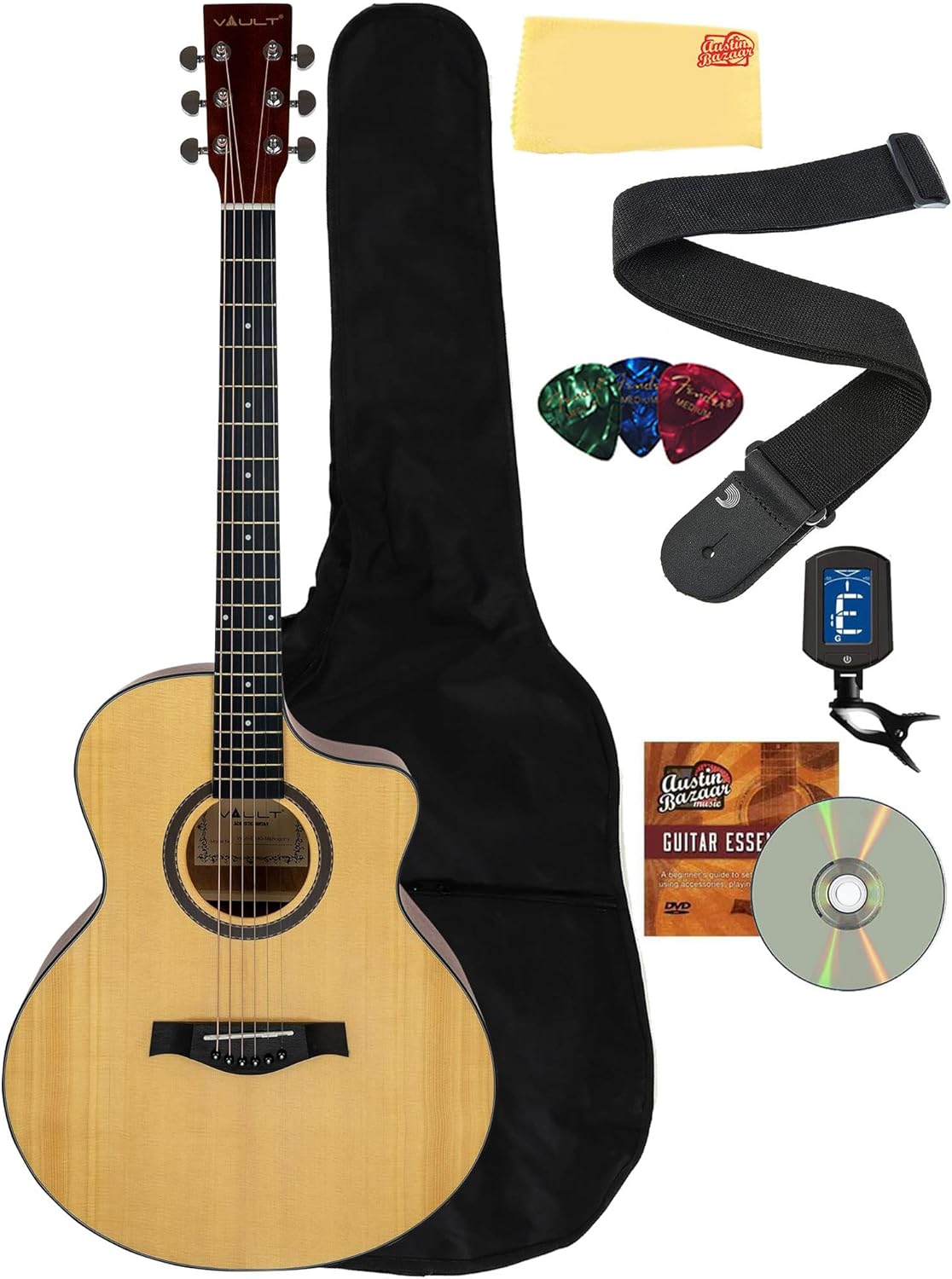 Vault EA-40 Full-Size Acoustic Guitar Bundle with Accessories