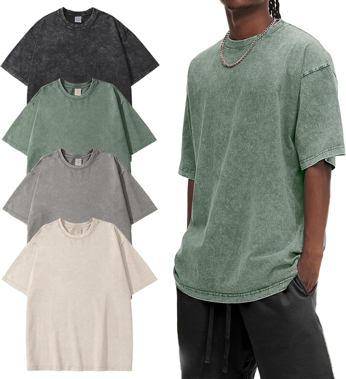 Eiscntd Men's Oversized T-Shirts for Vintage Style Comfort