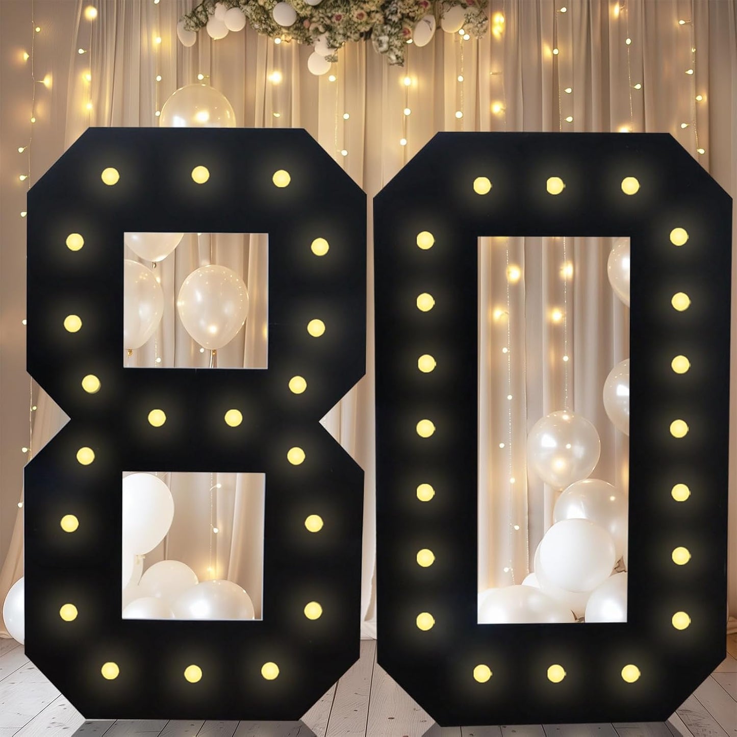 4FT Marquee Light Up Numbers for 80th Birthday Party Decor