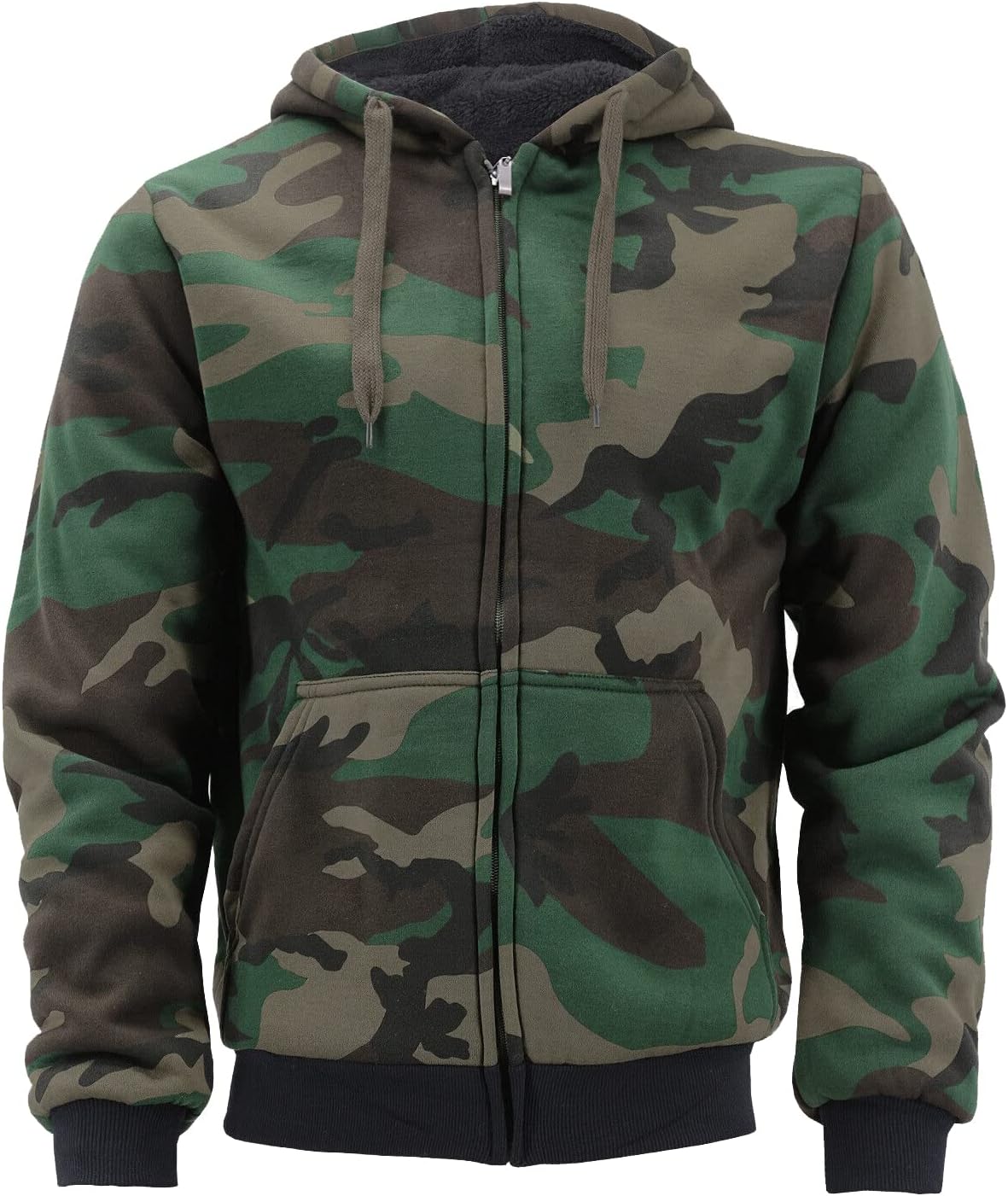 Cozy Sherpa-Lined Zip-Up Hoodie for Men