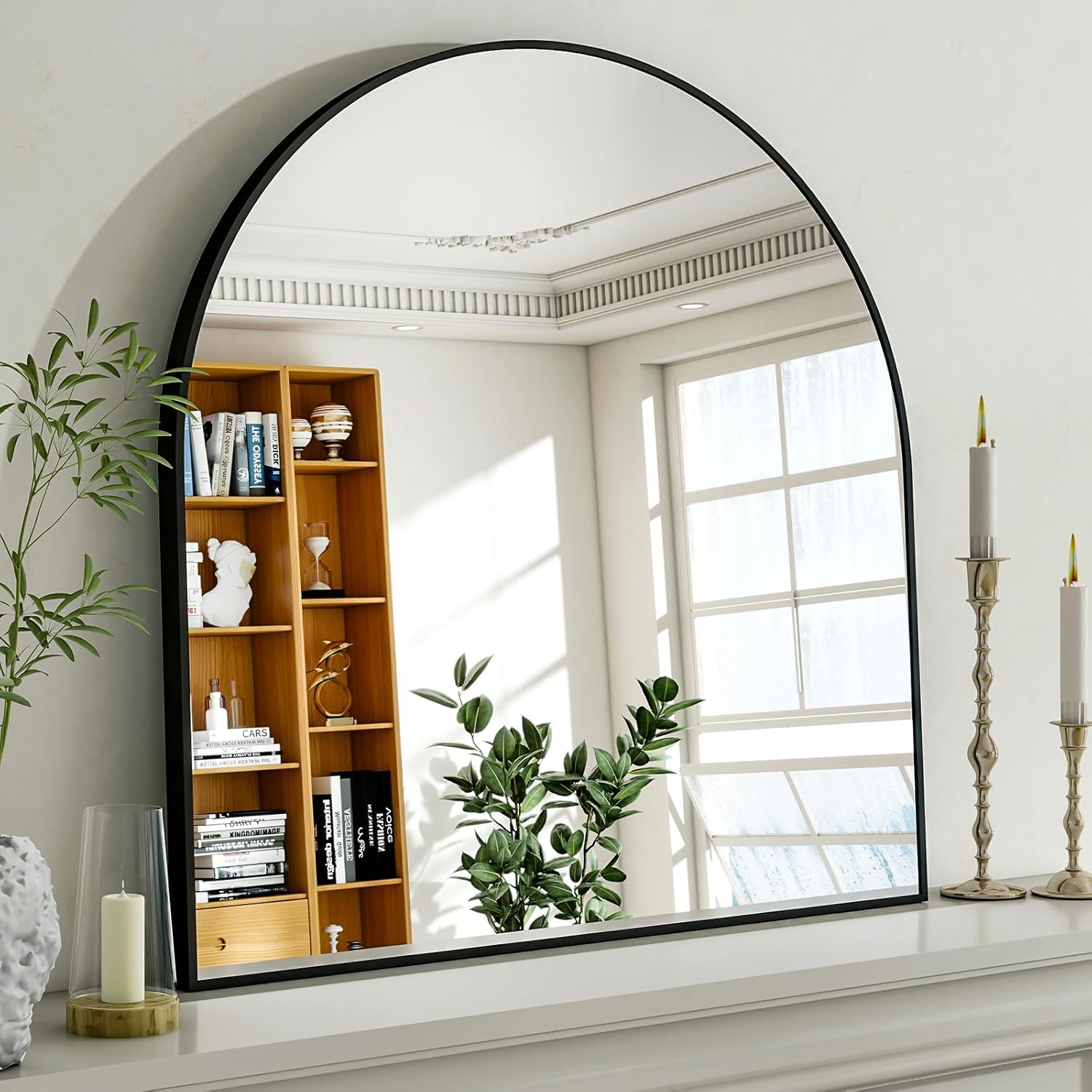 Arched Bathroom Mirror - 32x34 Inch Wall Mounted Vanity Mirror
