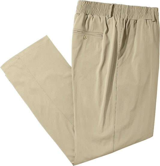 LETAOTAO Mens Big and Tall Full Elastic Waist Pants for Comfort