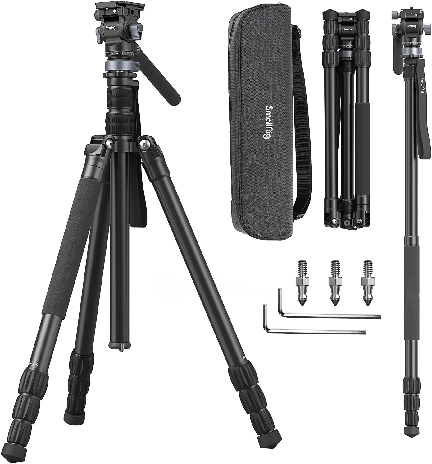 SmallRig CT190 Professional Video Tripod for Travel and Vlogging