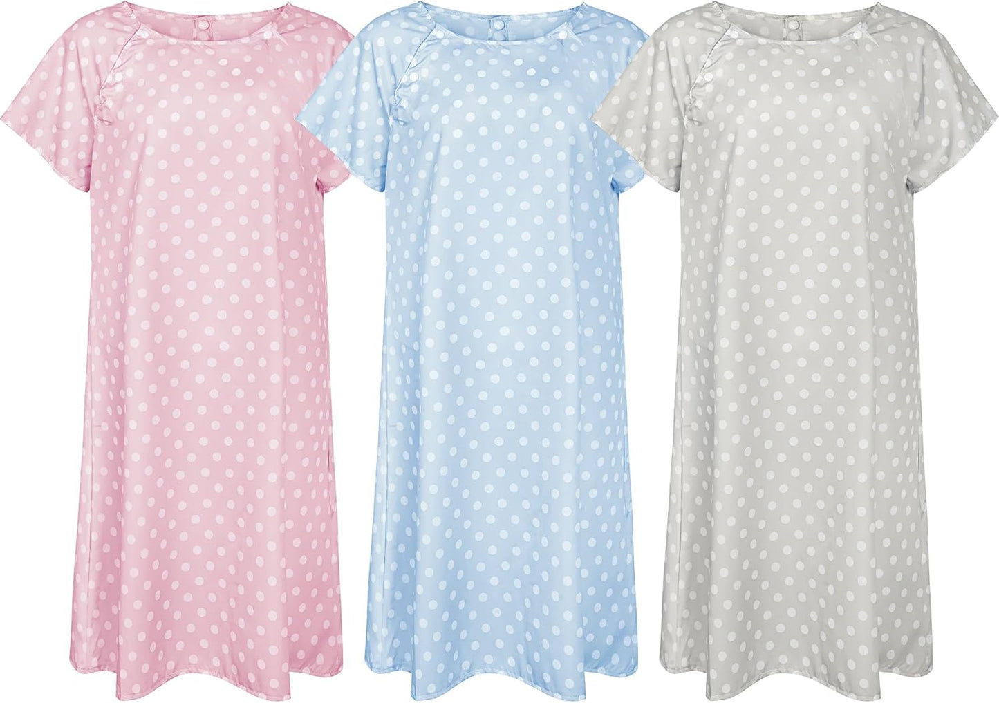 Comfortable 3 Piece Hospital Gown Set for Women in Cotton