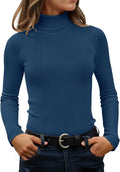 ZESICA Women's Long Sleeve Turtleneck Top for Autumn Style