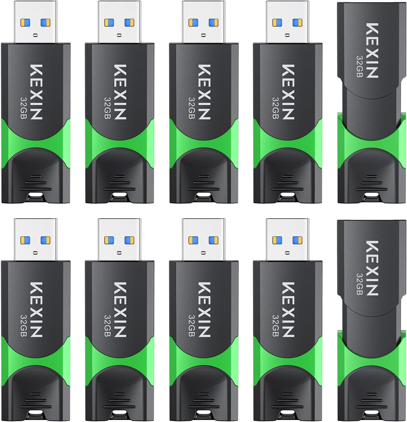 KEXIN 10 Pack 32GB USB 3.0 Flash Drive for Fast Storage