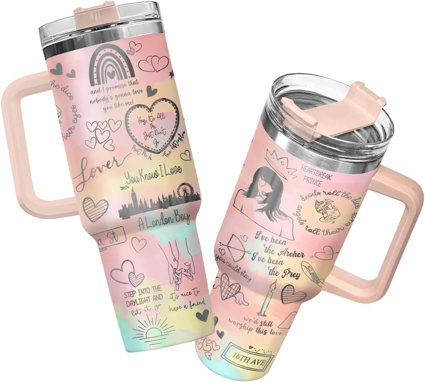 34HD Singer Tumbler 40 Oz Stainless Steel Music Mug for Gifts