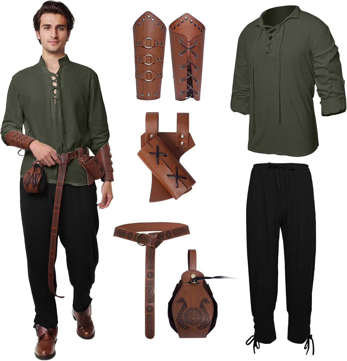 Men's Renaissance Costume Set for Halloween and Cosplay Fun