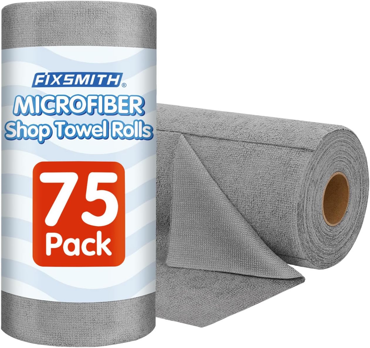 FIXSMITH 75 Pack Microfiber Cleaning Cloth Roll - Tear Away and Reuse