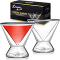 Dual Wall Insulated Martini Glasses - 7 oz Set - Unique Gift for Martini Lovers