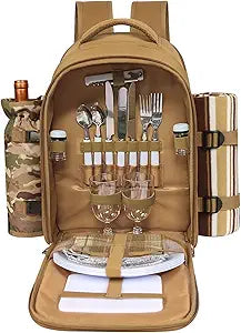 Hap Tim Picnic Backpack for 2 with Insulated Cooler & Blanket