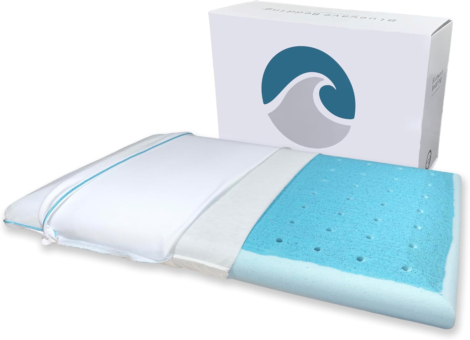 Bluewave Bedding Extra Slim Max Cool Gel Memory Foam Pillow