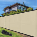 TANG 4 ft x 21 ft Privacy Fence Screen Beige Shade Cloth - Durable