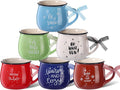Christmas Coffee Mugs Set of 6 - Festive 12 oz Ceramic Gift Set