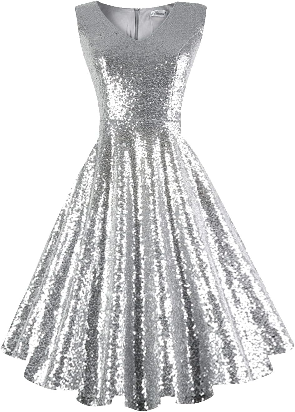 Vintage Sleeveless Cocktail Party Dress with Pockets for Women