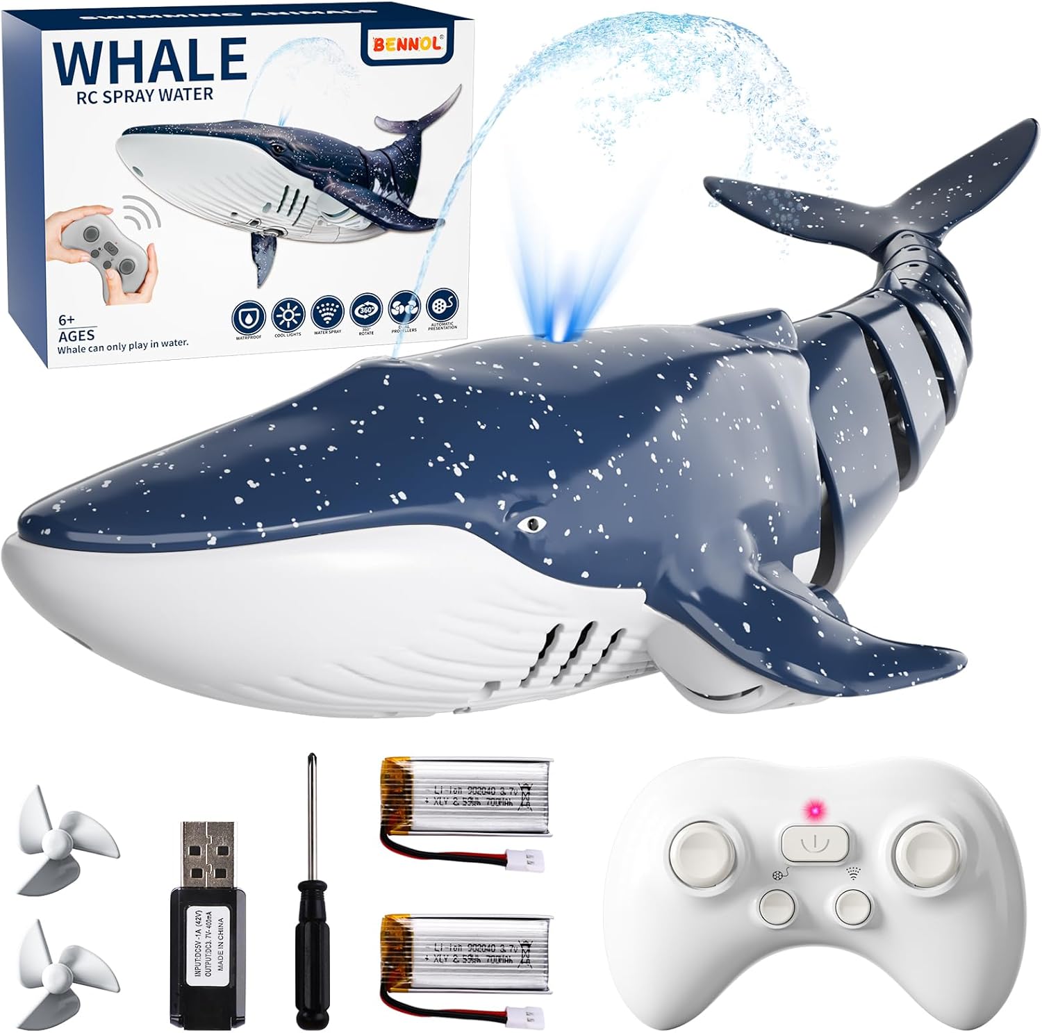 Remote Control Whale Shark Toy for Kids - Fun Water Play