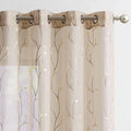 Botanical Embroidered Sheer Curtains for Bedroom and Living Room