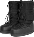 Womens Winter Snow Boots Mid Calf Anti-Slip Boots with Warm Lining