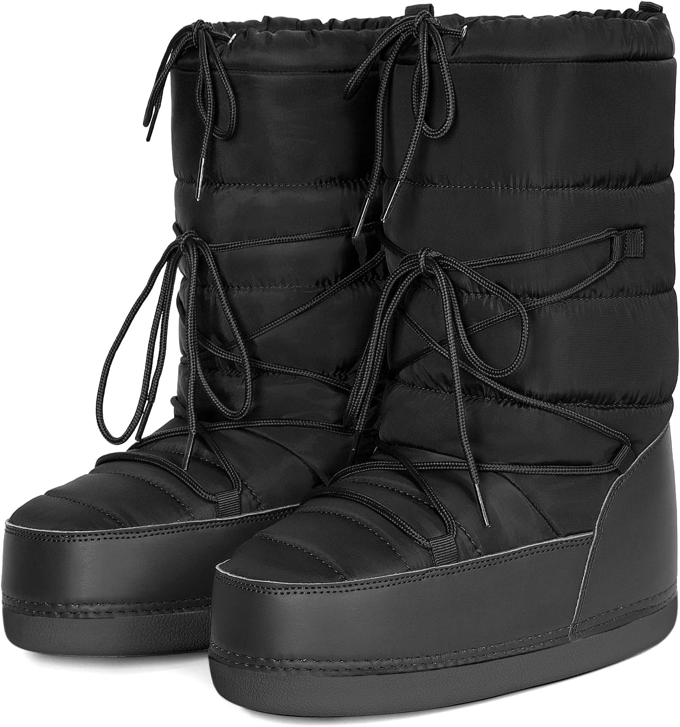 Womens Winter Snow Boots Mid Calf Anti-Slip Warm Lining Shoes