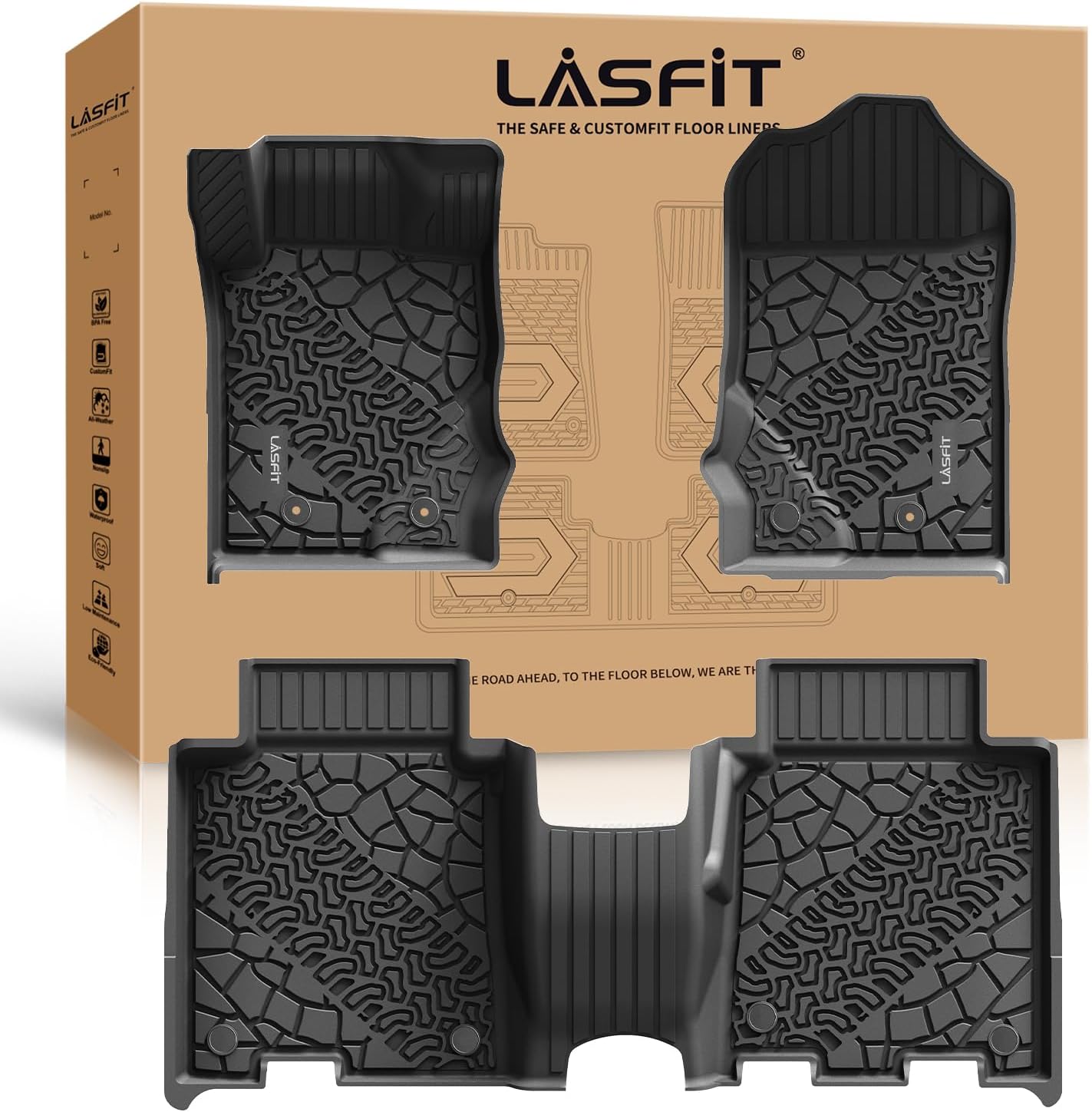 LASFIT Floor Mats for Ford Bronco 4-Door 2021-2025 SUV Protection