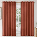 MIULEE Faux Linen Curtains 63 in 2 Panels - Light Filtering, Natural
