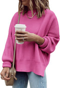 Oversized Tunic Sweater - Slouchy Ribbed Knit Pullover for Fall