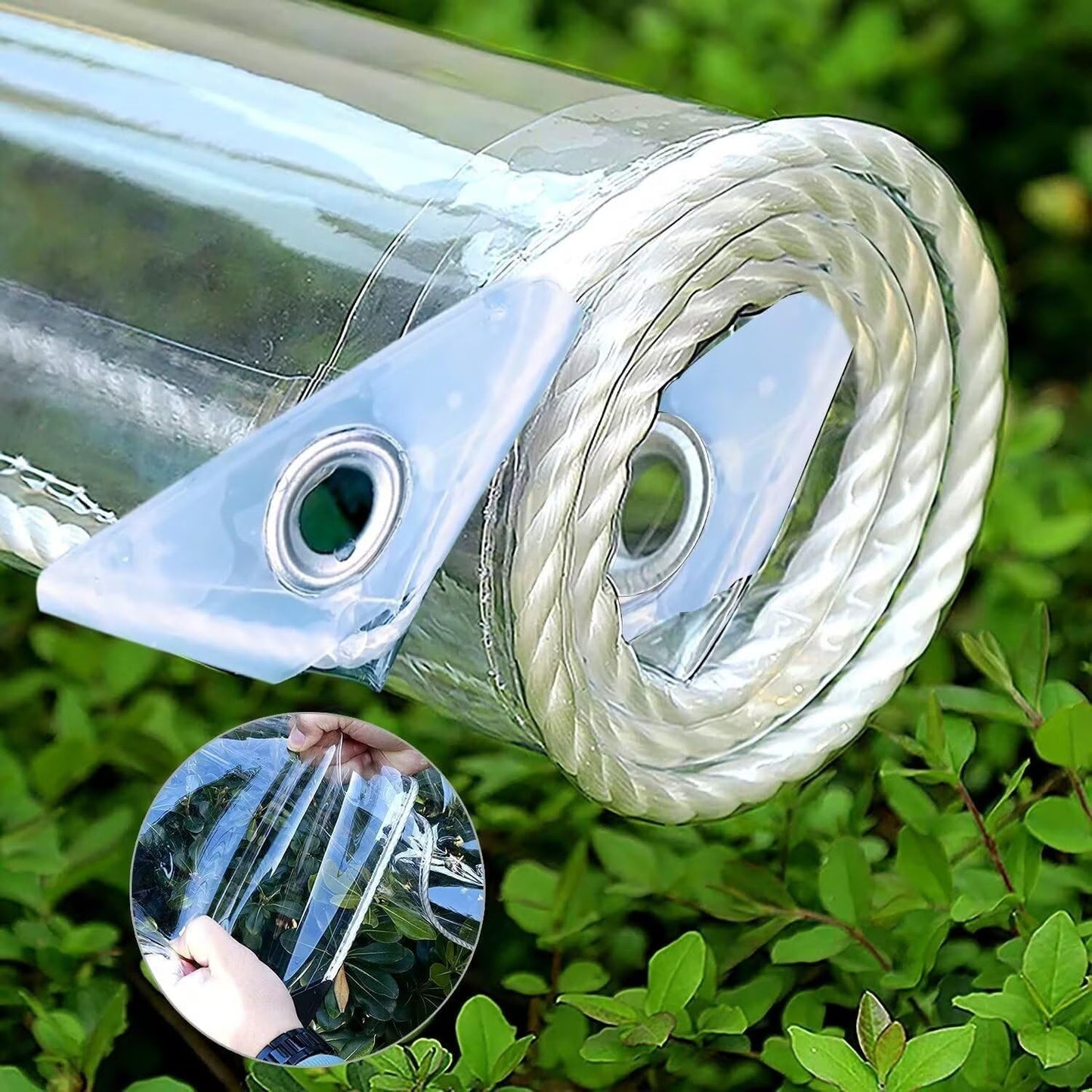 Clear Vinyl Tarp 5ft X 7ft Heavy Duty Waterproof Cover for Outdoors