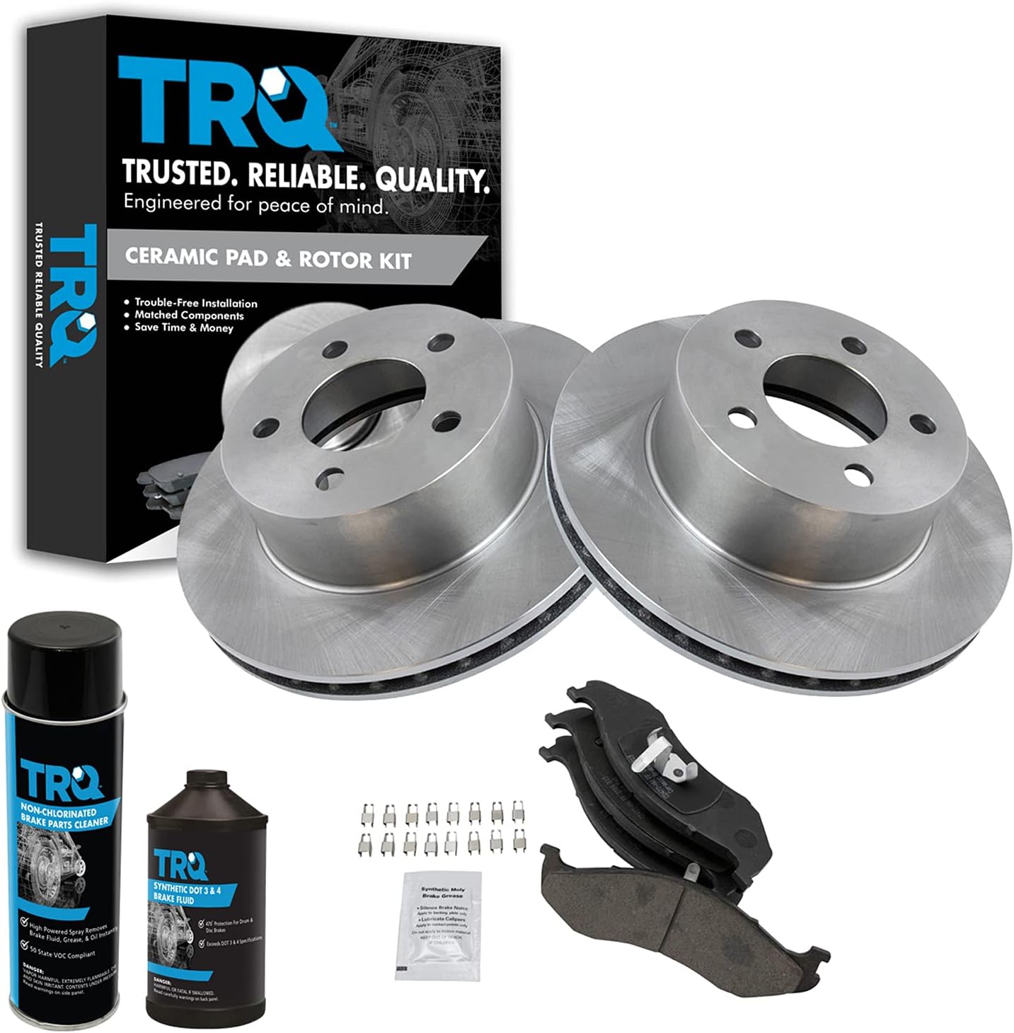 TRQ Front Brake Pad & Rotor Kit for Jeep Cherokee & Wrangler