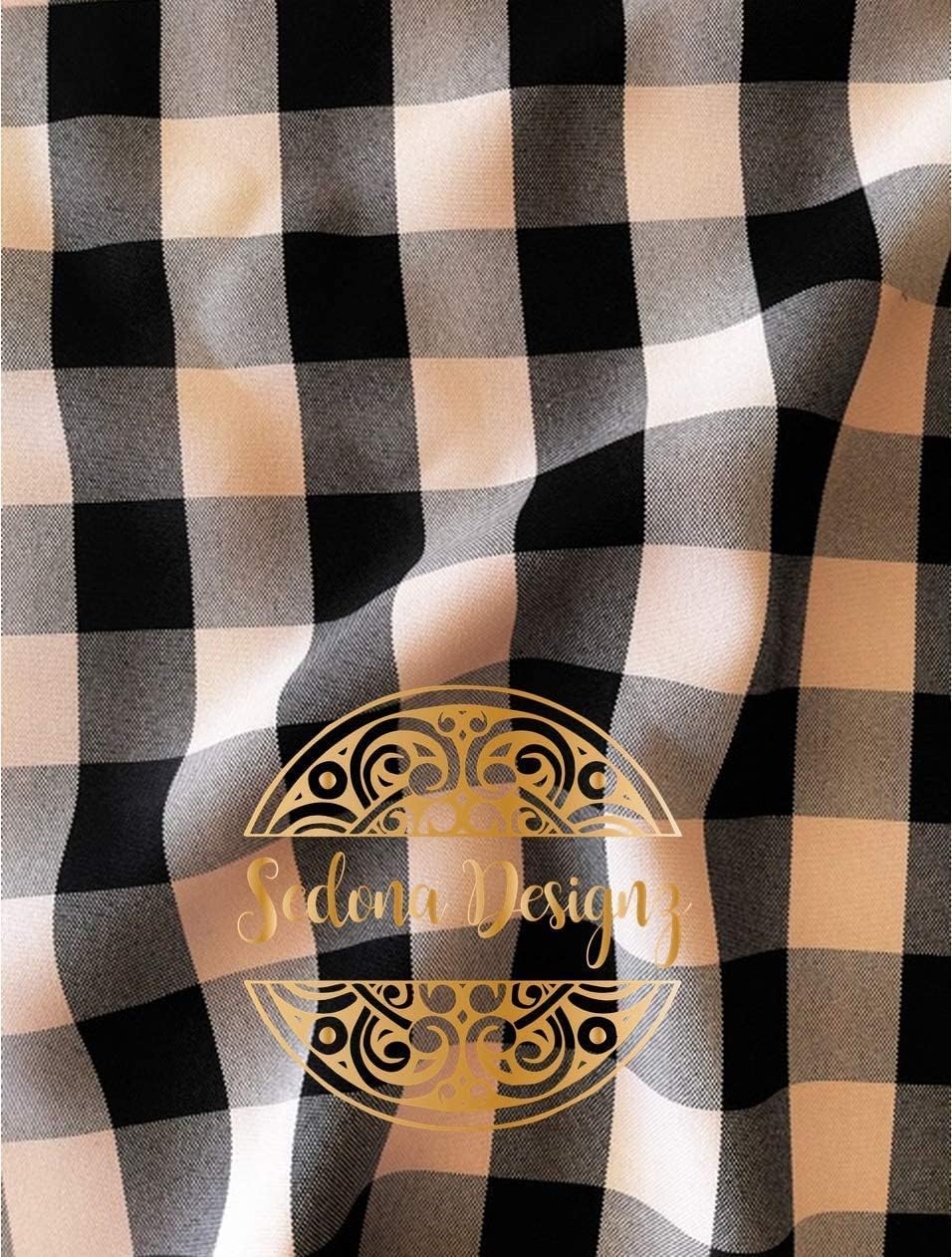 1in Checkered Gingham PolyPoplin Fabric for Sewing and Crafts