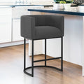 LUE BONA 27ft H Counter Height Bar Stools - Modern Barrel Design