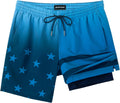 SURF CUZ Mens Swim Trunks 7in with Compression Liner - Quick Dry Fit