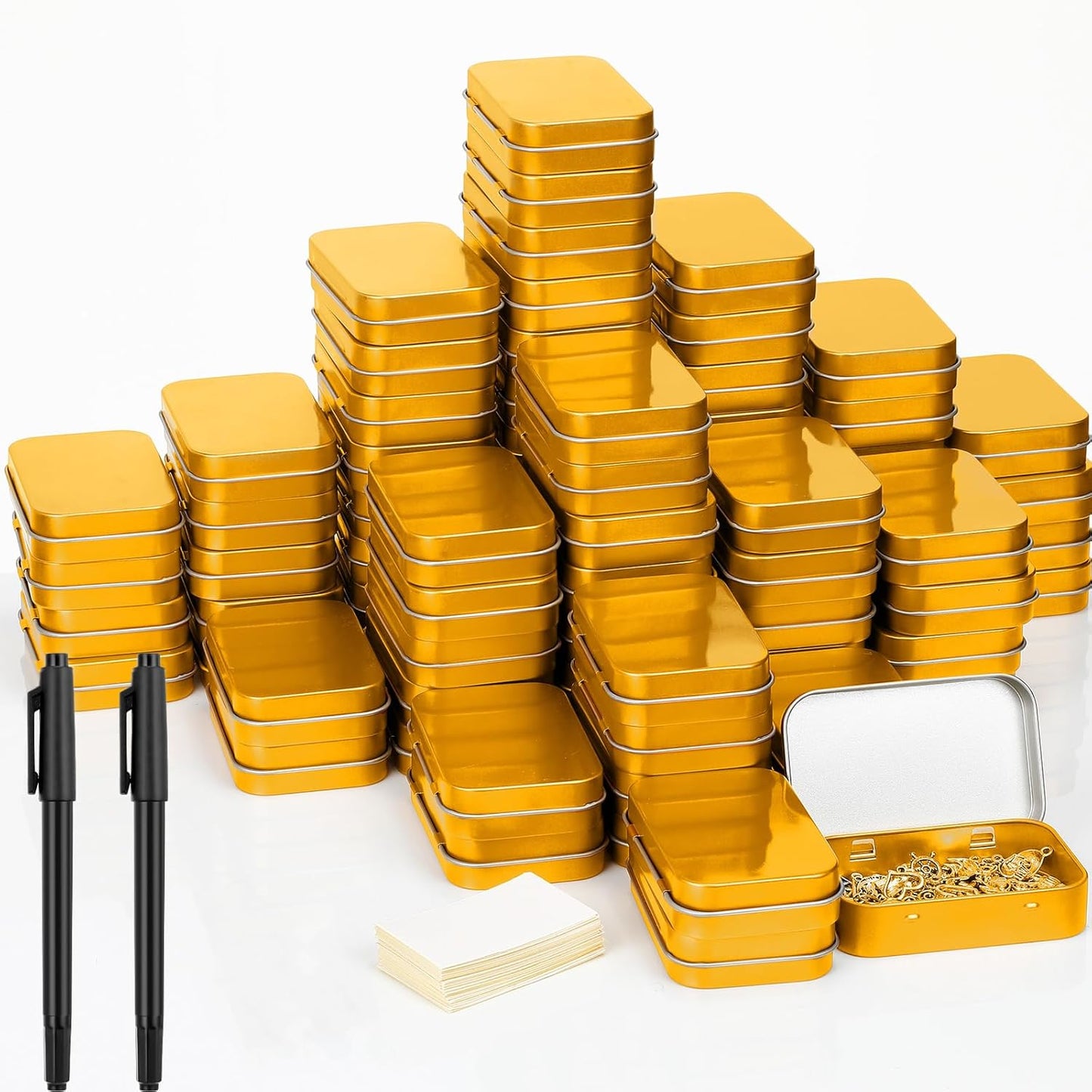Meekoo 162 Pcs Metal Tins for Craft Storage and Organization