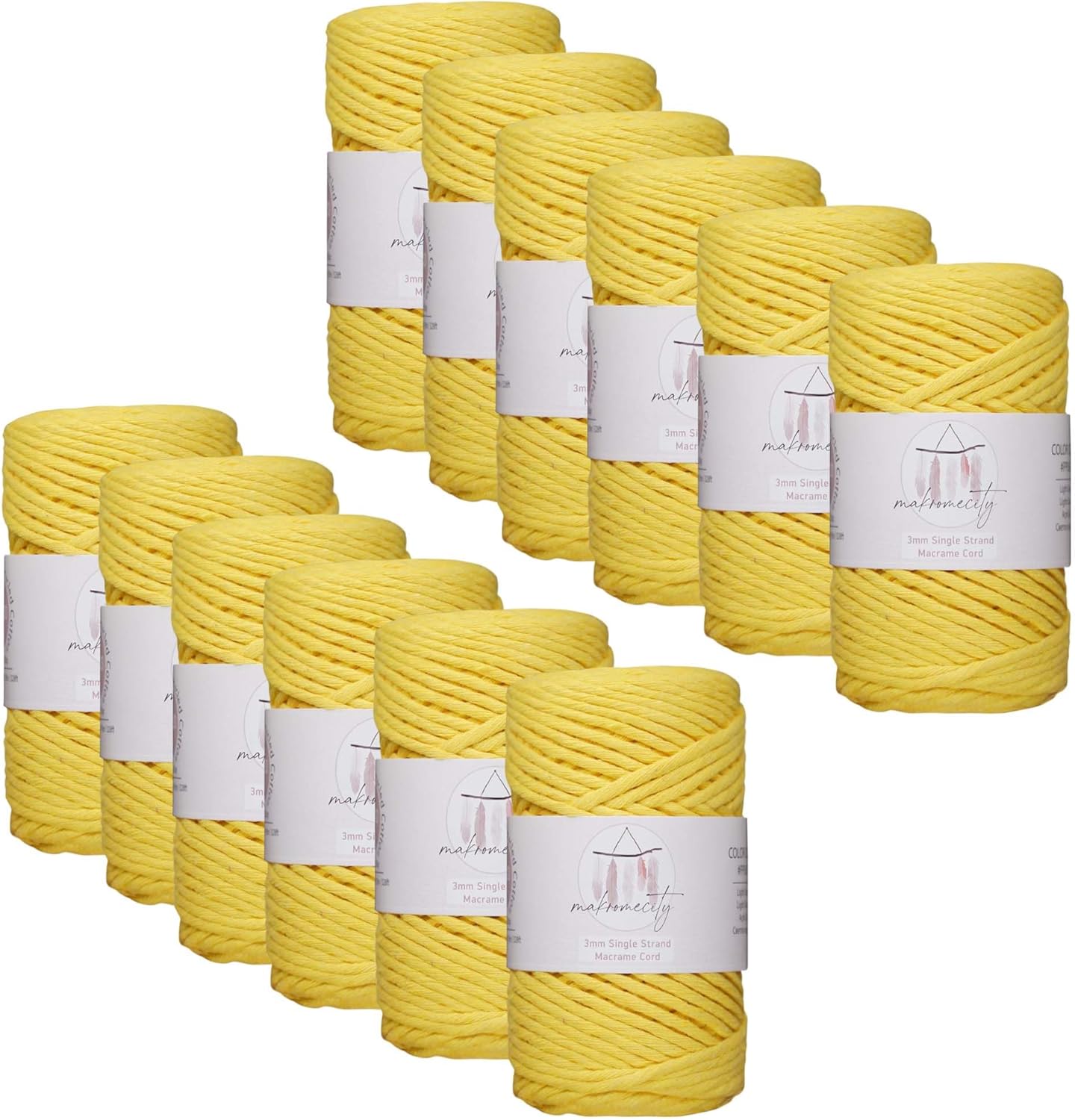 12 Skeins of 3mm Macrame Yarn for Creative Projects