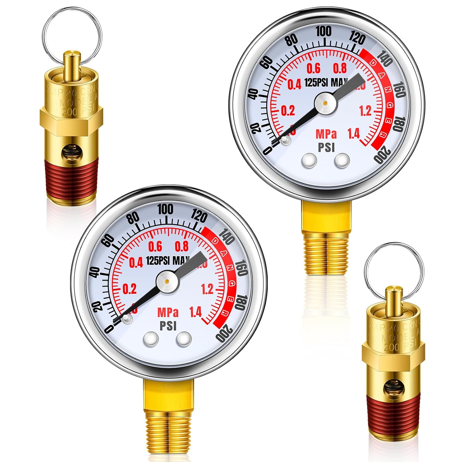 Therwen Air Compressor Parts Set - Replace & Gauge with Safety Valve