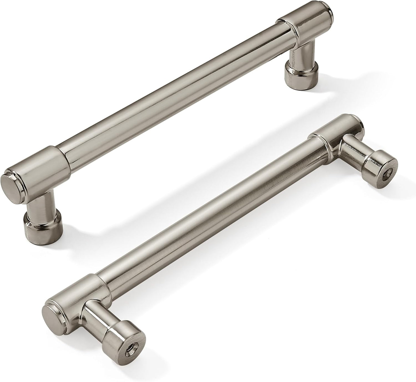 Brushed Satin Nickel Cabinet Pulls - 5in Center to Center Handles