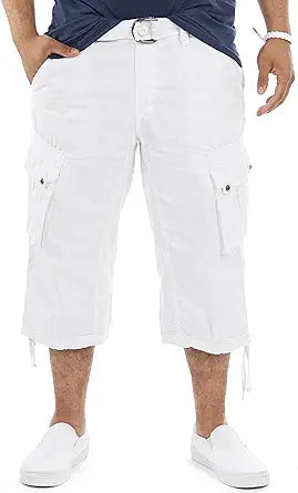 X RAY Men's Belted Tactical Cargo Long Shorts for Comfort