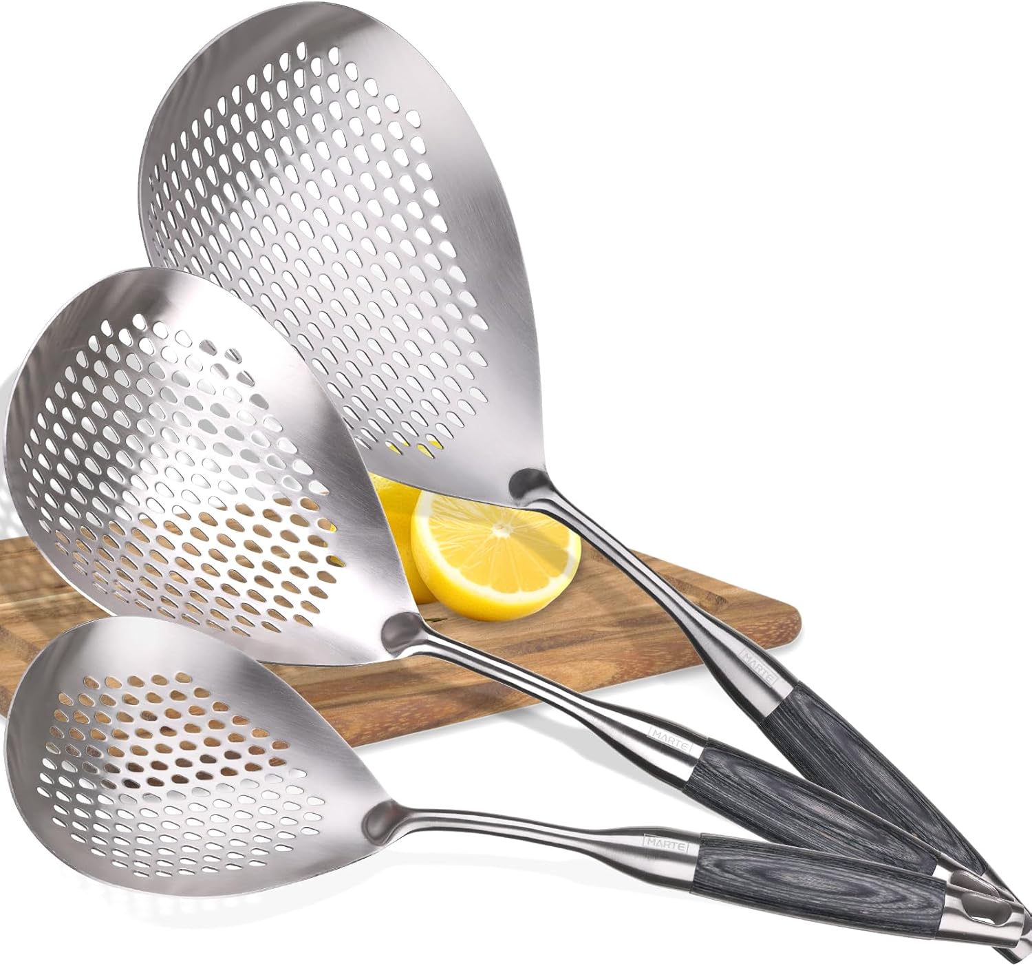 Skimmer Slotted Spoon Set of 3 - Stainless Steel Kitchen Tools