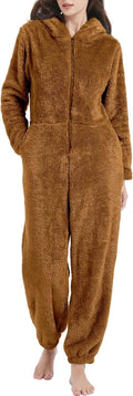 Kissonic Women's Onesies Pajamas Sherpa Fleece Cozy Romper