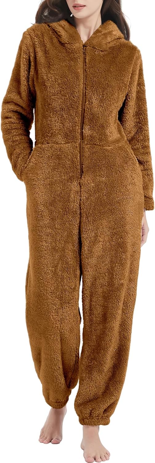 Kissonic Women's Onesies Pajamas Sherpa Fleece Cozy Romper