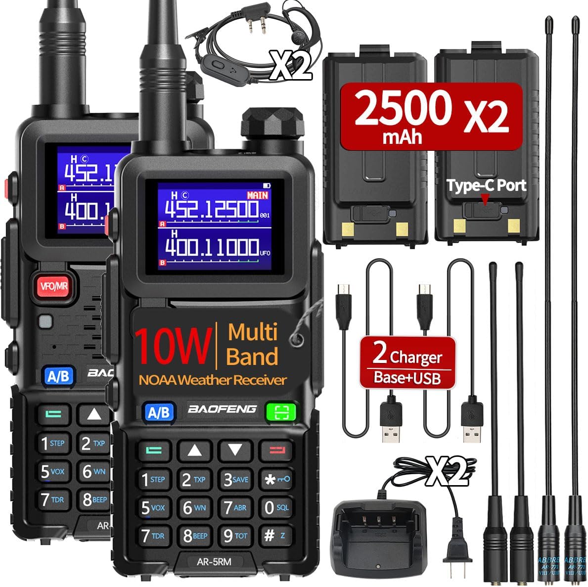 Baofeng AR-5RM Ham Radio: Long Range 10W Walkie Talkies