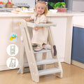 Toddler Tower Kitchen Stool Helper - Foldable Adjustable Height