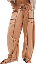 Panadila Womens Barrel Pants Drawstring Wide Leg (Style 6CF5)