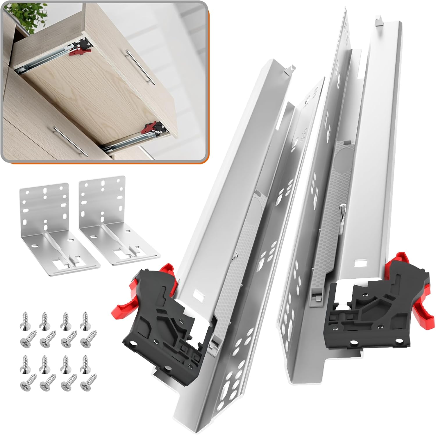 AOLISHENG Undermount Soft Close Drawer Slides for Smooth Operation