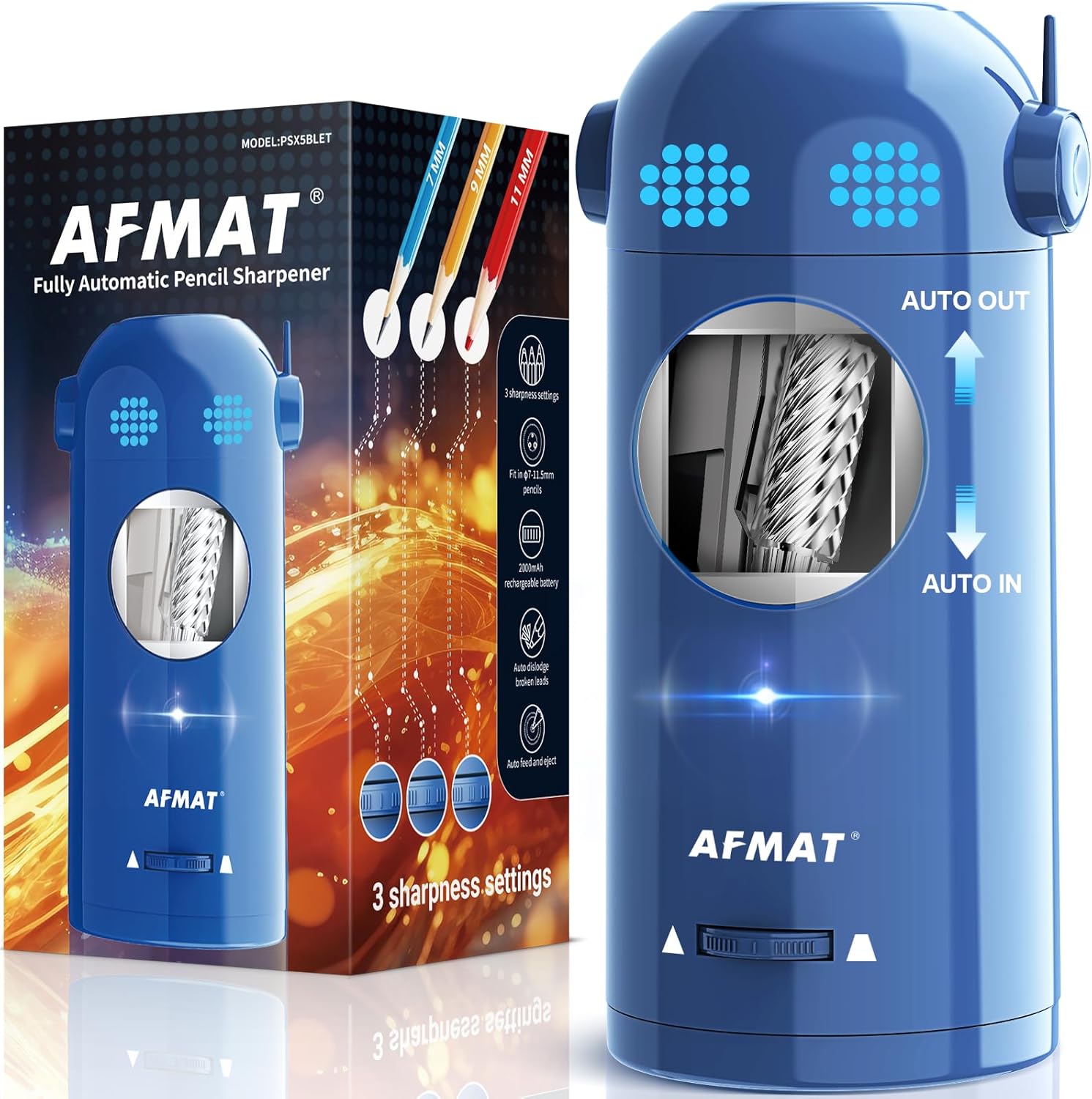AFMAT Electric Colored Pencil Sharpener for Kids Auto in & Out