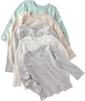 London 5-Pack Long Sleeve T-Shirts 100% Organic Cotton - Soft Basics