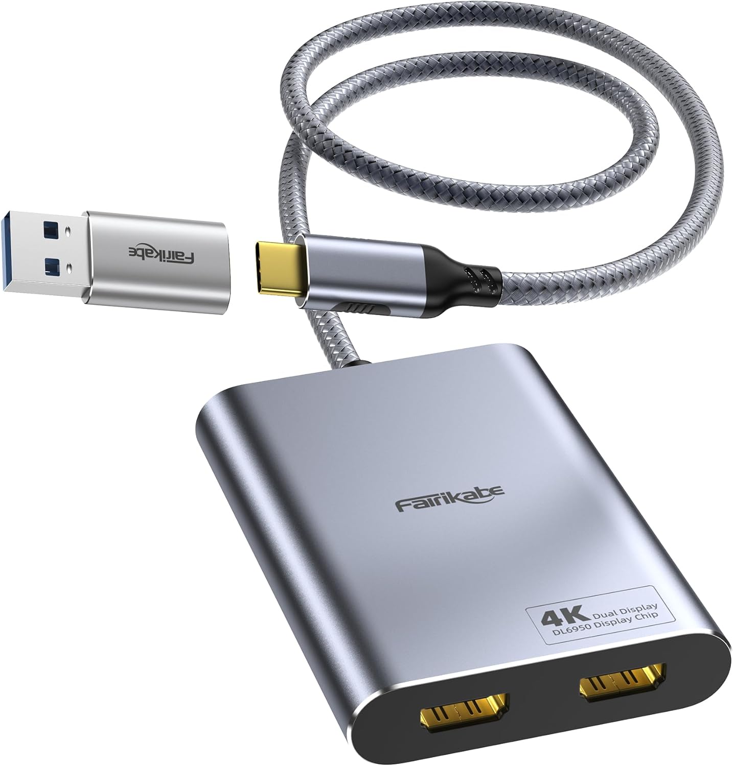 USB C to Dual HDMI Splitter for Mac M1 M2 M3 - 4K60Hz Adapter