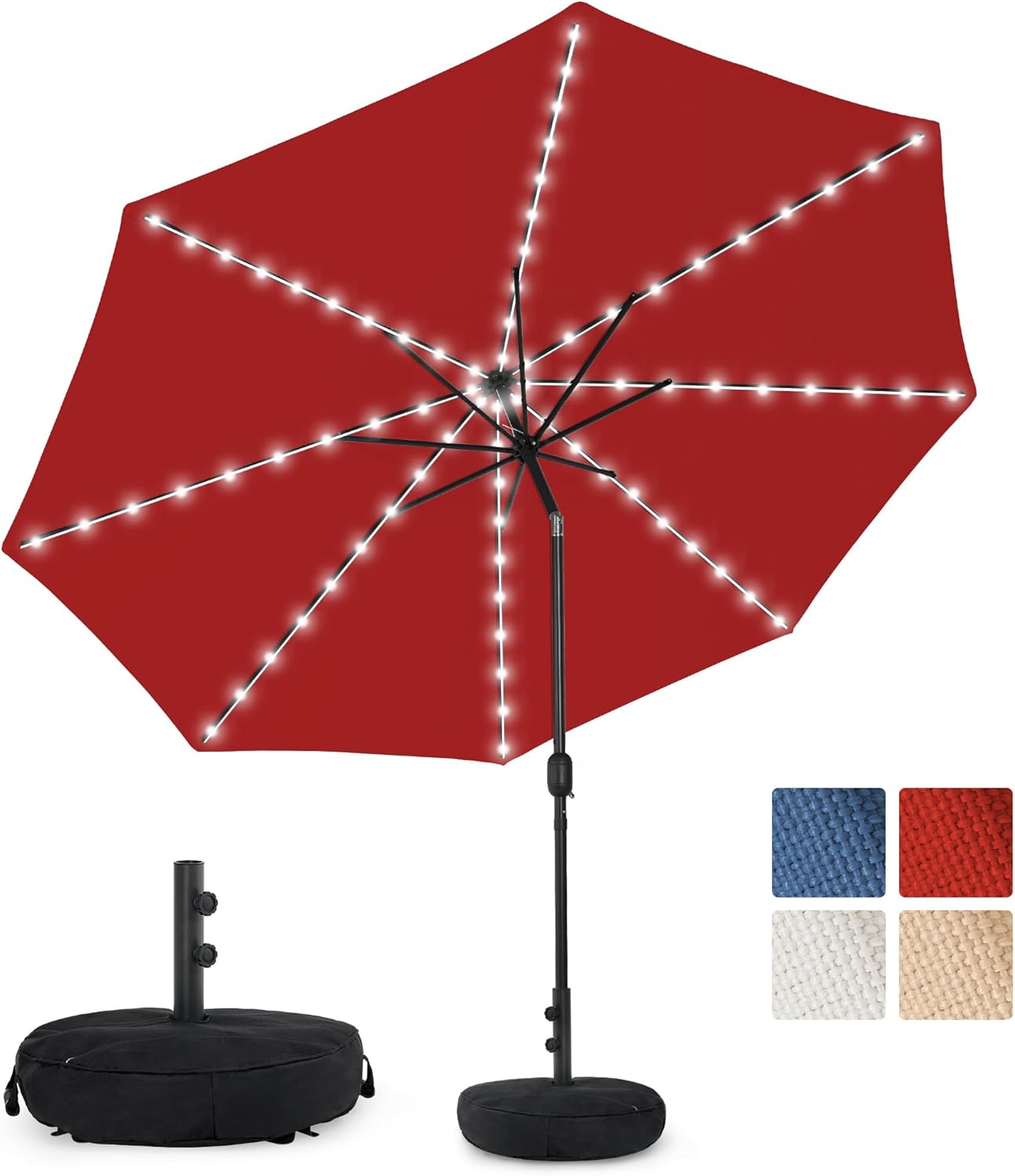 Sundale Outdoor 9 FT Solar Patio Umbrella with LED Lights
