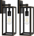 2-Pack Outdoor Wall Light 15in Bronze Clear Glass - Durable Porch